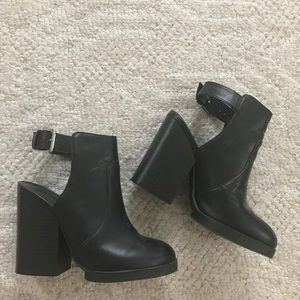 Black heeled booties